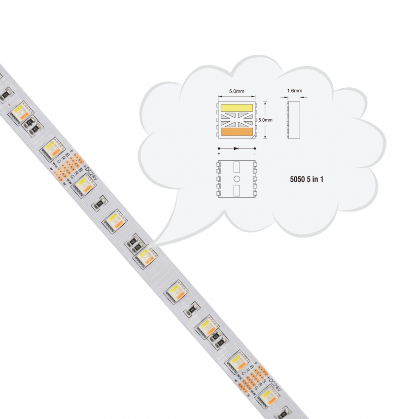 5050 RGB+CCT 5合1 60灯软灯带-5